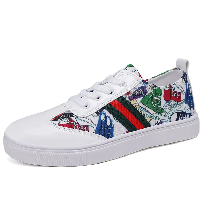 

Lovers' colorful casual shoes men's Non Slip flat sole shoes breathable light lace up small white shoes indestructible shoes