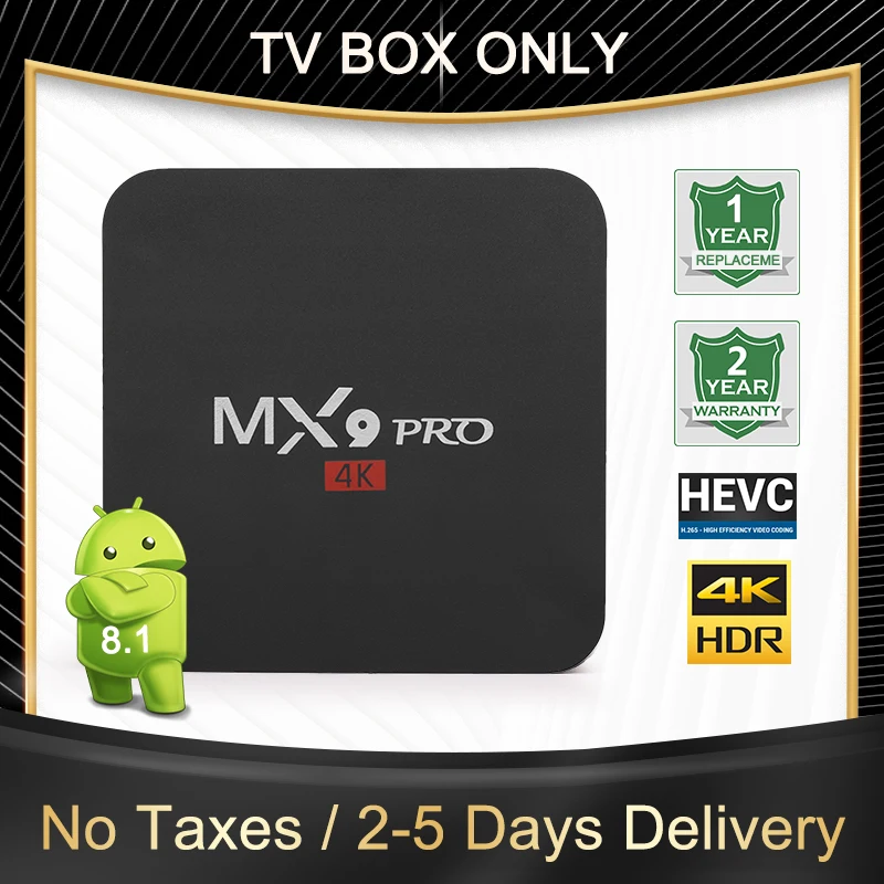 ТВ приставка MX9Pro на Android 8 1 телевизионная RK3228A 4K H.265 + Гб 2 4 ГГц Wi Fi воспроизведение