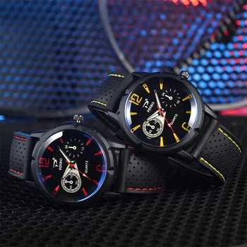 

Men Sports Watch Top Soft Silicone Rubber Strap Fashion Watch Simulated Quartz Watch reloj hombre relogio masculino мужские