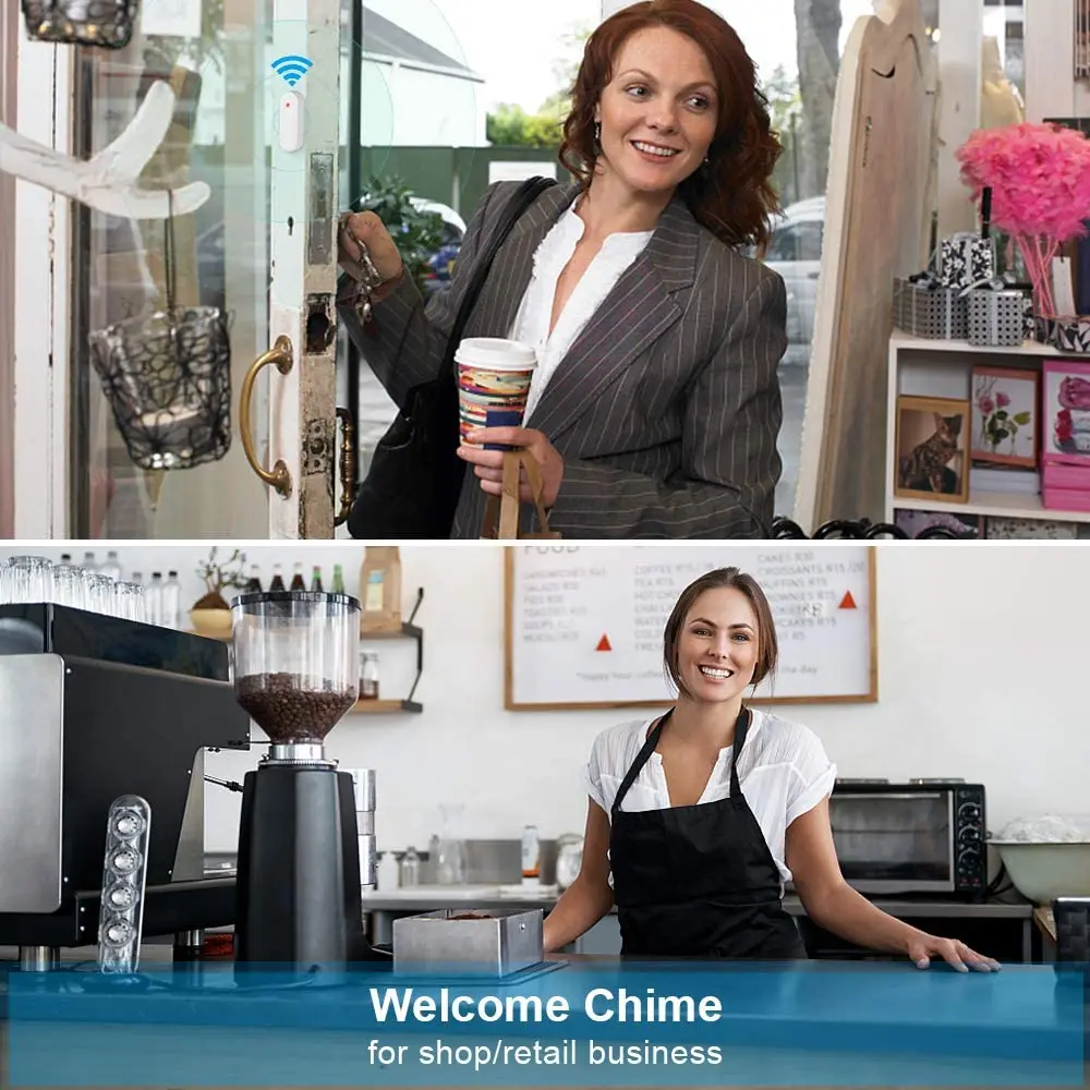 Onvian Wireless Door Open Sensor Chime 280M Range Door Alarm Window & Door Sensor Door Entry Chime Home Security 36 Chime Tunes