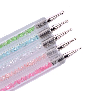 

5pcs/Set Dual-ended Nail Dotting Pen Crystal Painting Drawing Dotting Pen Rhinestone Studs Nail Art Brush Tool Manicure