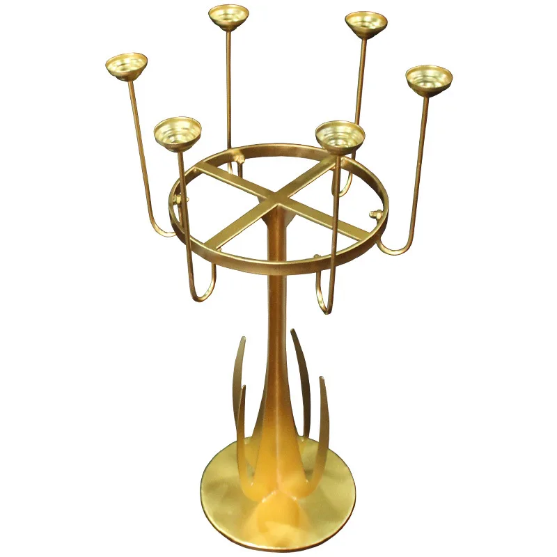 Tall Crystal Candle Holder Gold Candlelight Pillar Candle Holder Modern