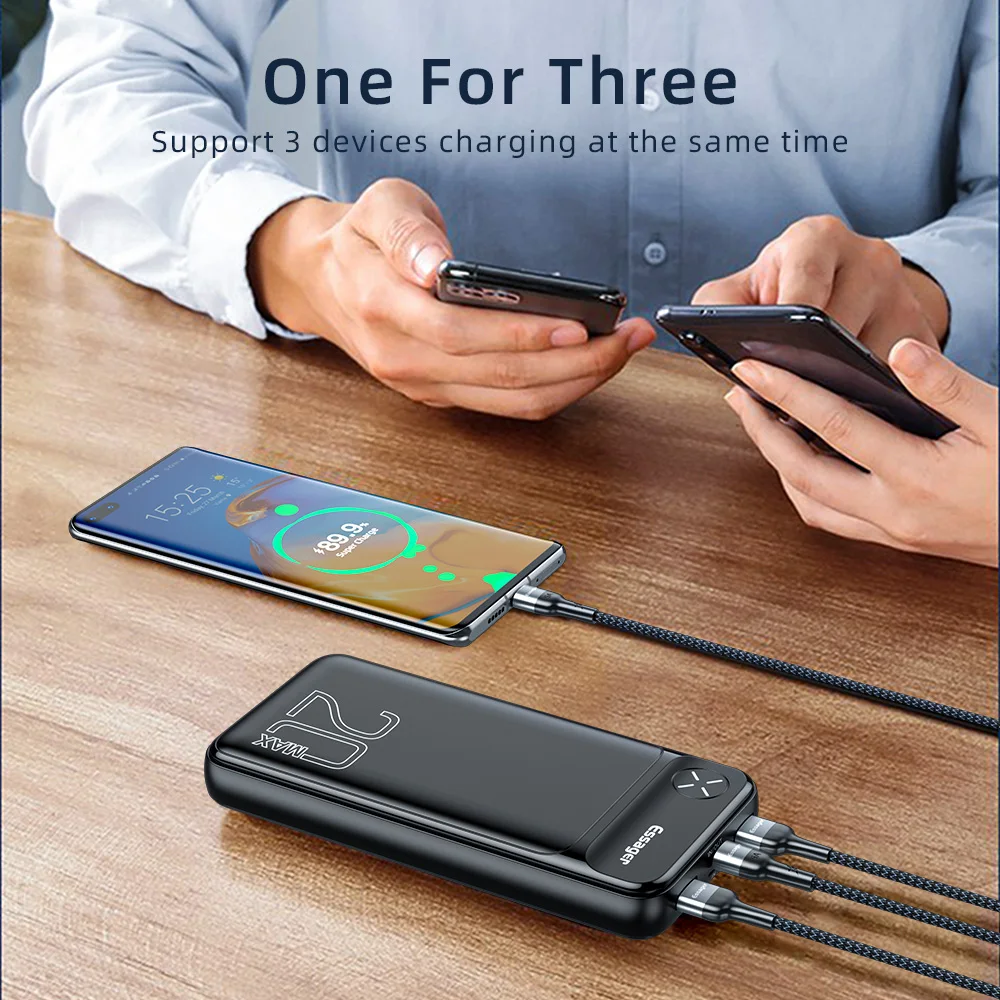 Essager 20000mAh Power Bank PD 20W 20000 mAh Powerbank External Battery Pack Fast Charging Portable Charger For iPhone Poverbank