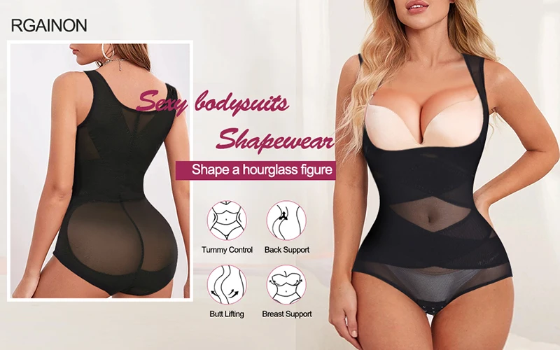 RGAINON Women Full Slip Shapewear Bodysuit for Under Dresses