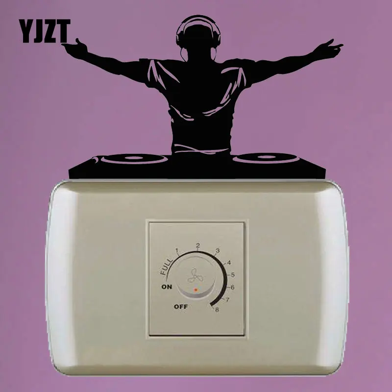 YJZT DJ музыки диско наушники Спальня виниловые наклейки на стены дома декоративный