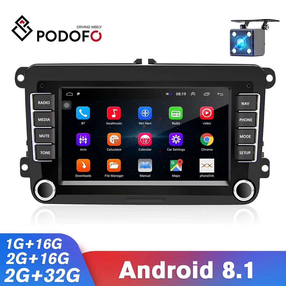 Автомобильный мультимедийный плеер Podofo стерео система 2 Din с GPS для