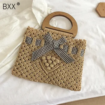 

[BXX] Summer Weave Bags For Women 2020 Vintage Crossbody Messenger Handbags Lady Beach Shoulder Bag Female Fashion Bags HM117