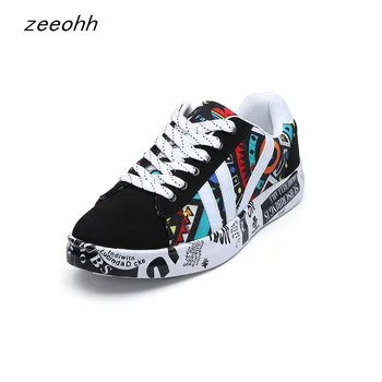 

2019 summer new sneakers high quality casual men shoes printing fashion unisex couple vulcanized footwear zapatos de hombre