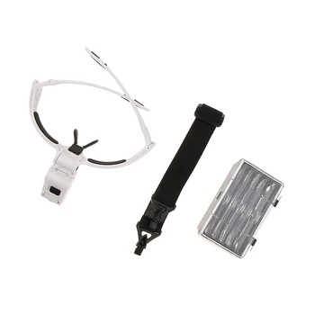 

LED Head Mount Magnifier 2 Led Professional Loupe Glasses Bracket Headband