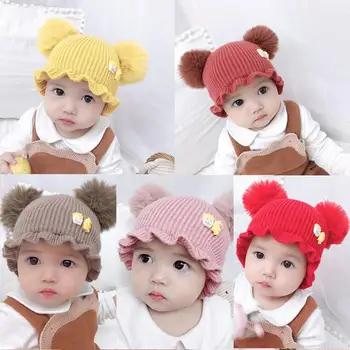 

New Style Lovely Baby Toddler Kids Boy Girl Hats Knitted Crochet Ear Beanie Caps Winter Warm Hat Cap Headwear Hats