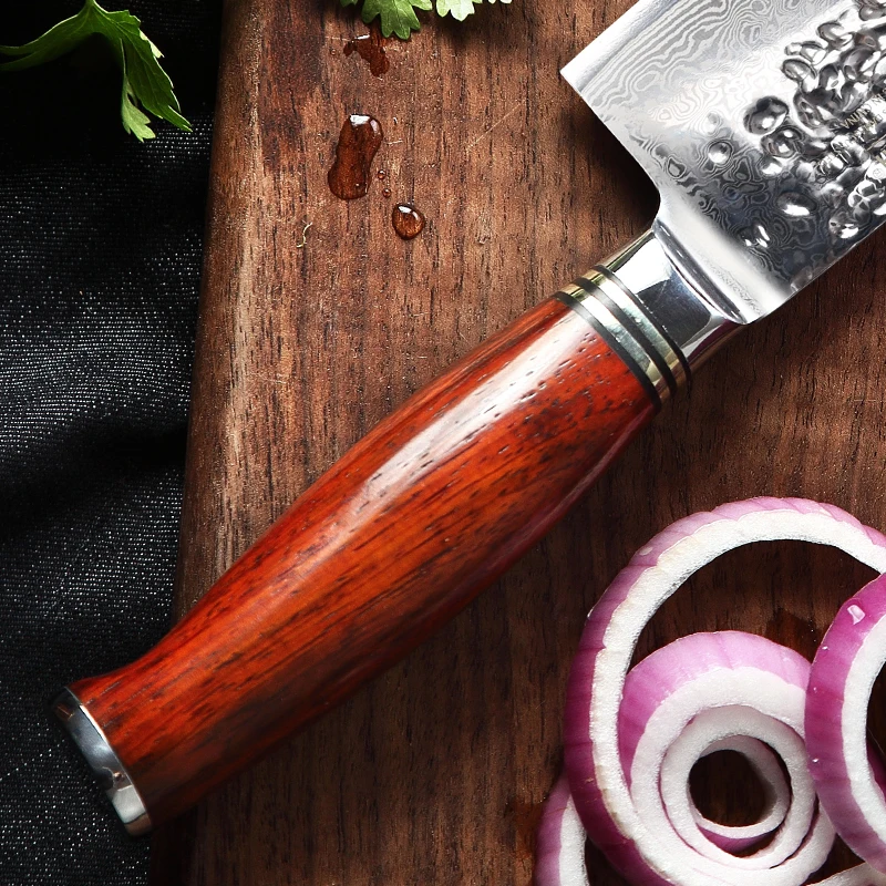 YARENH 6 5 дюймов Nakiri нож Профессиональный поварской ножы острый для овощей 73 слоя