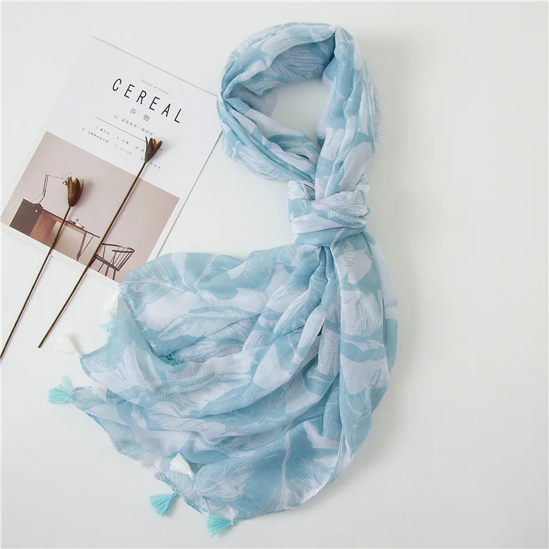 Banana Leaf by Age Scarf Female Spring Summer Korean-style Versatile Long Shawl Ultra Large Dual Purpose Beach Towel