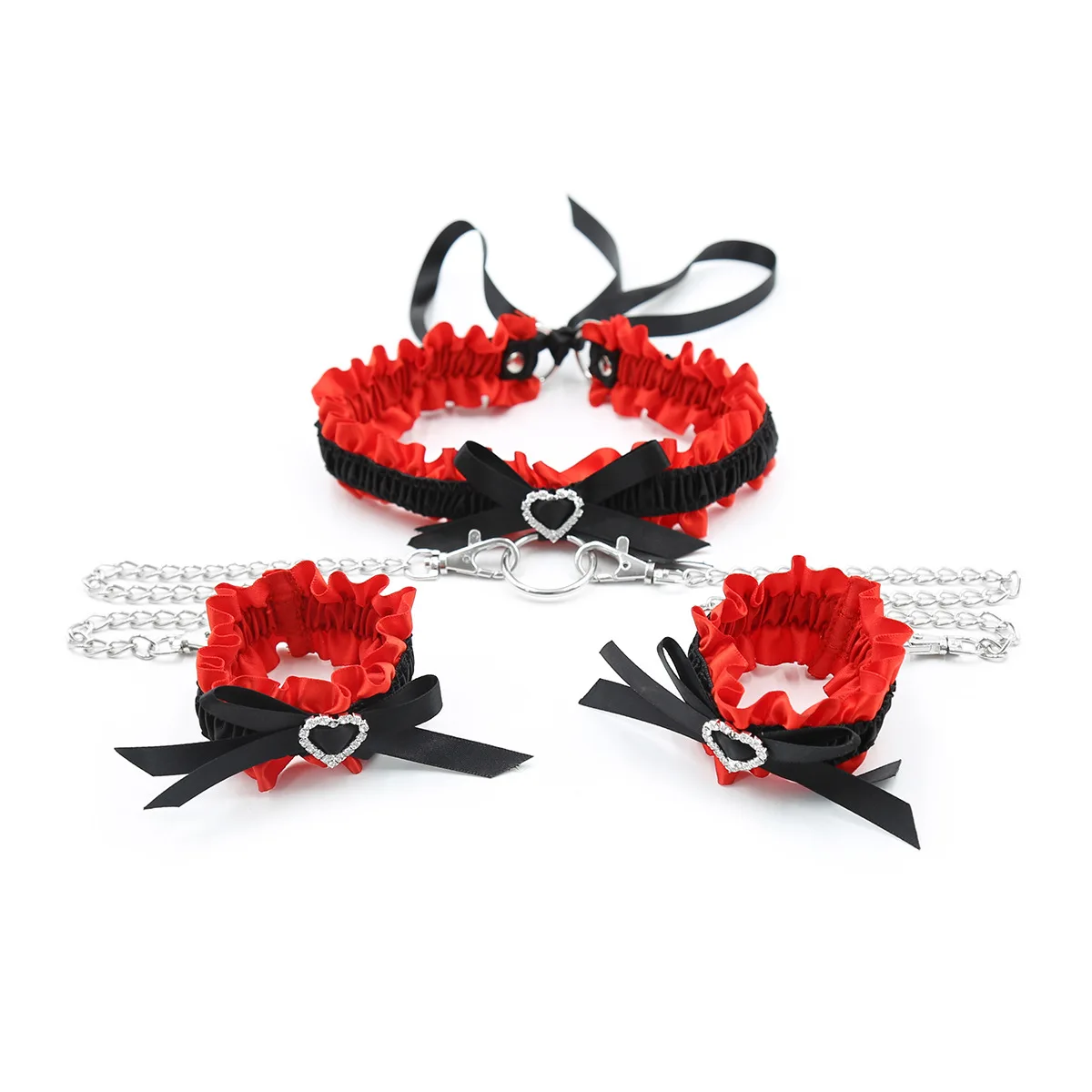 

Manufacturers Direct Selling Adult Products Black Red Bow Neck Scarf Hot Selling Blindfolded Hand Tied Flirting Set