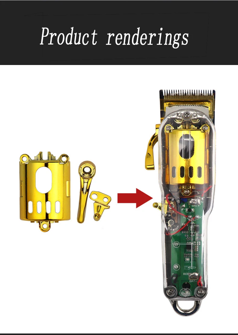Set DIY Modified Shell For 8148 Electric Hair Clipper Accessories Barber Hair Trimmer Case Motor Cover Switch 4color wireless