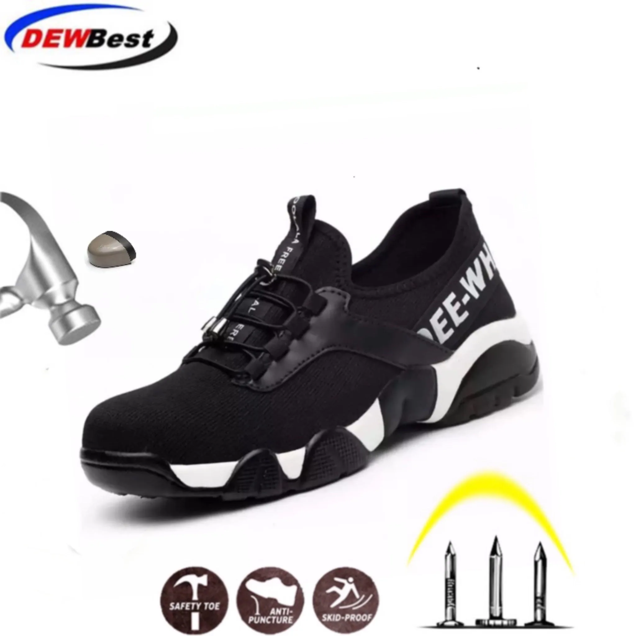 

Aramid Sole Breathable Safety shoes Women and Men's Lightweight Summer Anti-smashing Piercing Work Sandals Single Mesh Sneakers