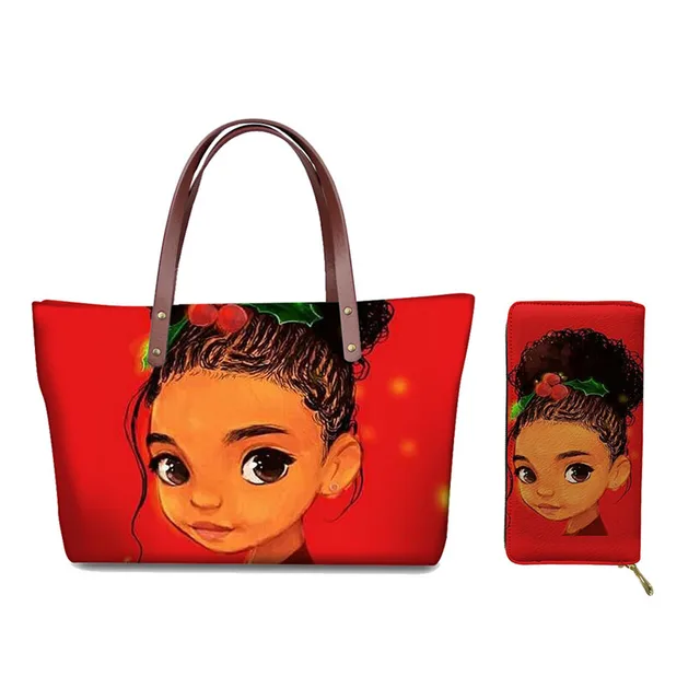 a la moda Para Mujer, carteras informales con diseño de chicas africanas conjunto de Bolsos de mano niña|Bolsos de hombro| - AliExpress