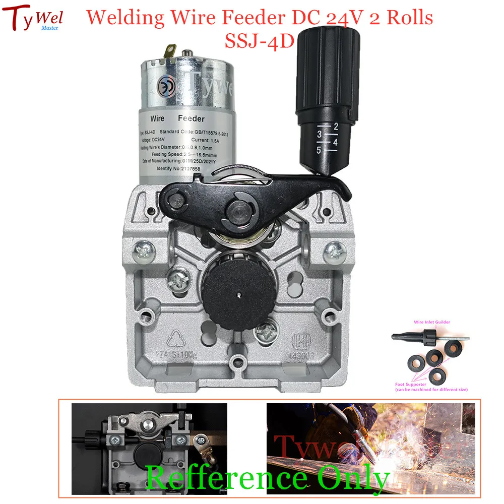 Welding Wire Feeder DC 24V 2 Rolls SSJ-4D Wire Feed Assembly Feeder Roll for Steel Aluminum Flux Cored MIG Welding Machine