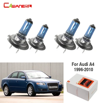 

Cawanerl 4 Pieces 100W Car Halogen Bulb Headlight Light High Beam + Low Beam Warm White 4300K For Audi A4 1996-2010