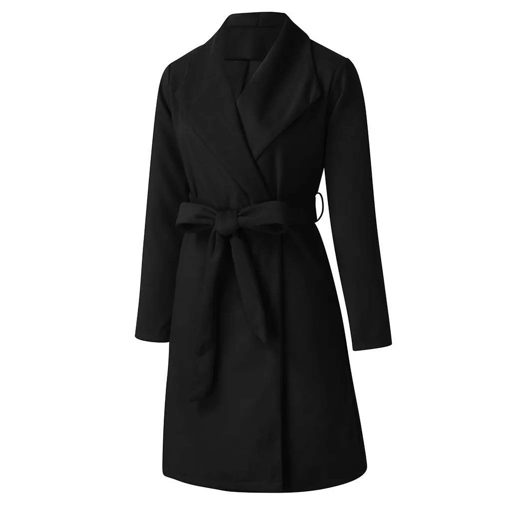 Новинка, тонкое шерстяное пальто, женское однотонное длинное пальто, длинный рукав, с мехом, открытая спереди, верхняя одежда, повседневное, Осень-зима, элегантное пальто, Z1123