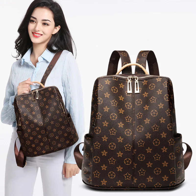 

Printed WOMEN'S Backpack 2018 Autumn New Style Korean-style Versatile Fashion Anti-theft Backpack Large Capacity Diaper Bag