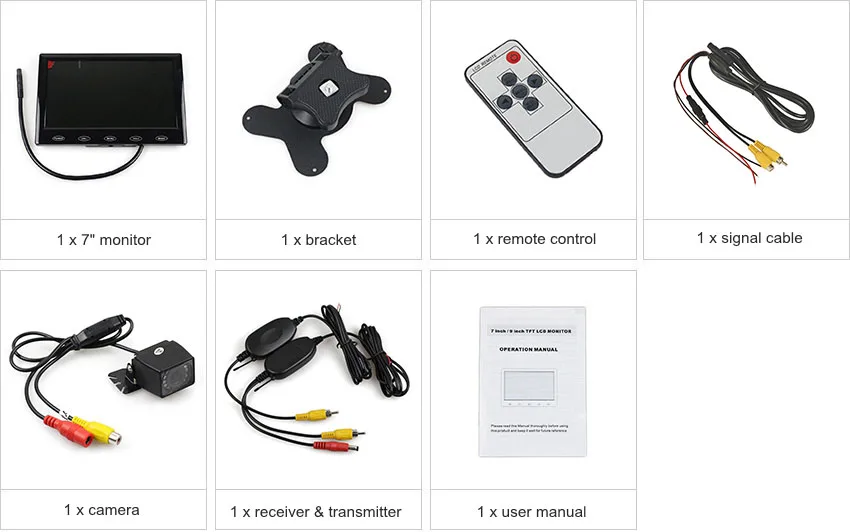 Diykit, беспроводной 800x480 7 дюймов сенсорная кнопка ультра-тонкий автомобильный монитор+ Водонепроницаемая ИК камера заднего вида парковочная помощь