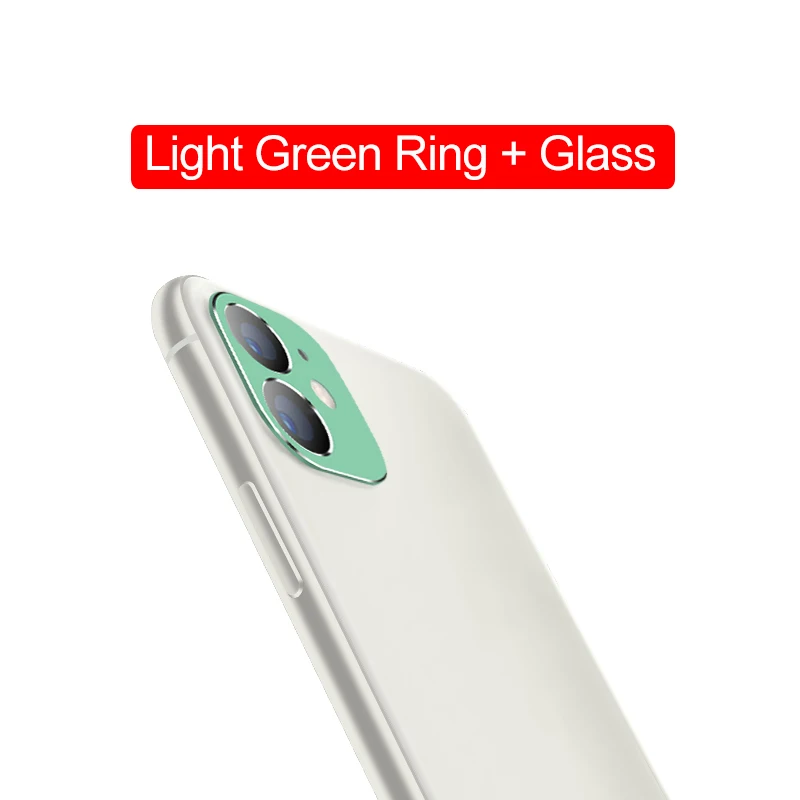 Крышка объектива камеры для iPhone 11 Pro Max XS XR X Чехол металлическое защитное кольцо защита экрана закаленное стекло для iPhone 11 XS X XR - Цвет: green ring 2 glass