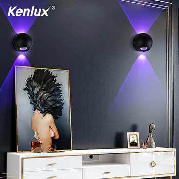 

Free shipping wall light fixture led 6W RGB lamp round square style led lights for bedroom wall lamps home decor indoor lighting