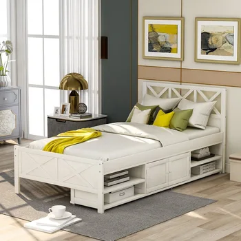 

Twin Size Platform Bed With Storage Bed Wooden Bed Frame Home