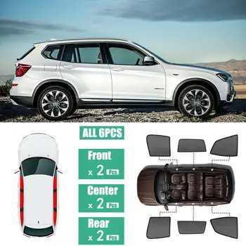

Fit For BMW X3 2011-2018 6Pcs Windows Sunshade UV Ray Protector Mesh Block Privacy Visor