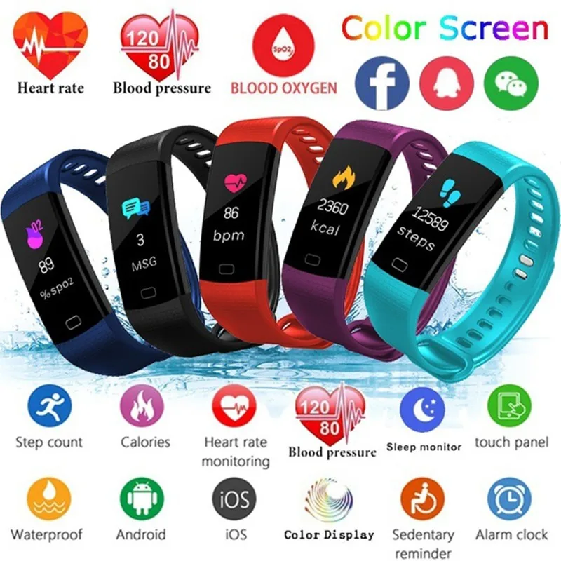

Y5 Smart Watch Pedometer Health Bluetooth Sports Smart Bracelet Heart Rate Monitor Blood Pressure Fitness Smart Band Men Women