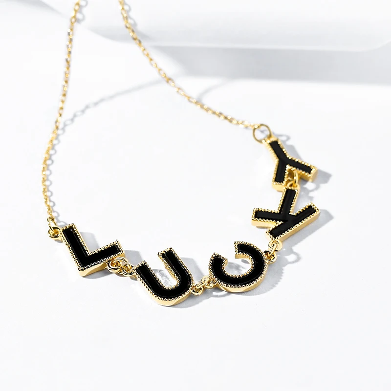 Dara Lucky Letter Necklace And Earring 
