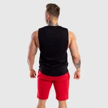 Хлопковый жилет для мужчин, спортивный жилет для бега, тренировочная футболка без рукавов, Трицепс, настраиваемый