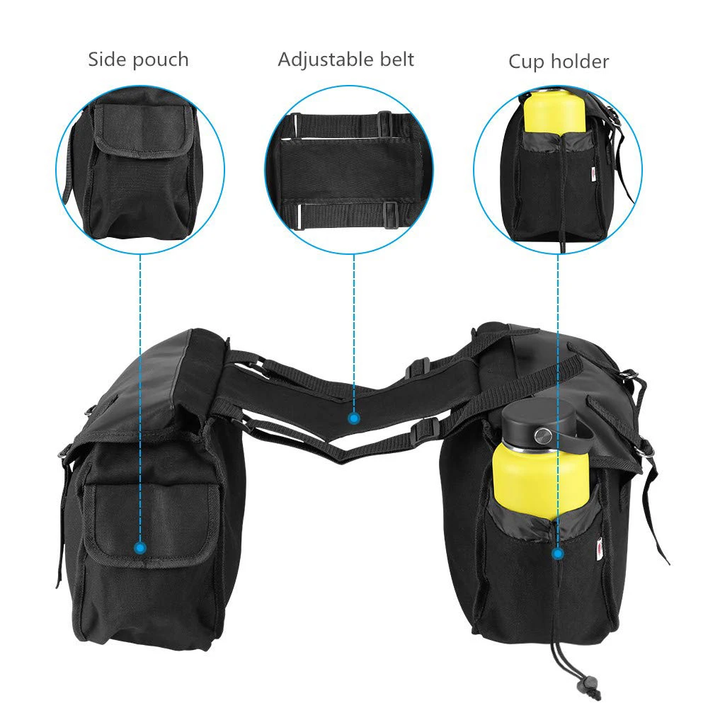 Черная мотоциклетная сумка 600D oxford Saddlebags Equine Back Pack Холщовая Сумка для Touring Sportster XL883