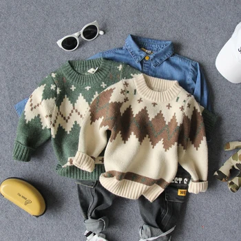 

2-8Y new 2019 autumn winter fashion style boys knitted sweater kids spring autumn clothing boys winter sweater