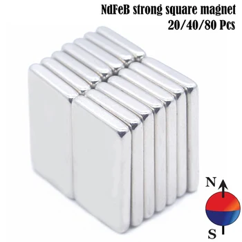 

80/40/20pcs N42 Super Strong Silver Block Square Rare Earth Neodymium Magnets 10 x 5 x 2mm Powerful Neodymium Magnet