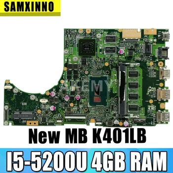 شراءAkemy K401LB اللوحة الأم ل Asus K401L K401LB K401LX الكمبيوتر المحمول اللوحة الرئيسية اختبار OK GT940M/2G I5-5200U 4GB RAM