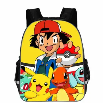 

16 inch Cute Anime Cartoon Pikachu Backpack Pokemon Cosplay Printing Backpacks School Bags Girls Boys Mochila Feminina bag
