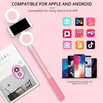 

spash Universal 1.7M Bluetooth Selfie Stick Tripod Selfiestick with Ring Light Phone Holder for Smartphone Huawei Xiaomi iphone