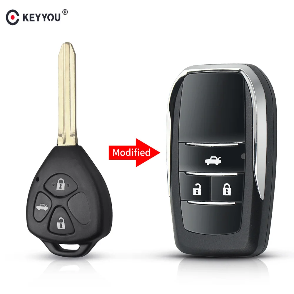 KEYYOU 10 шт./лот 2/3/4 кнопки для Toyota Corolla RAV4 Toy43 модифицированный складной пульт
