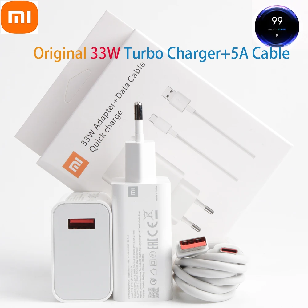 Зарядное устройство 33 Вт для xiaomi с европейской турбозарядкой оригинальный