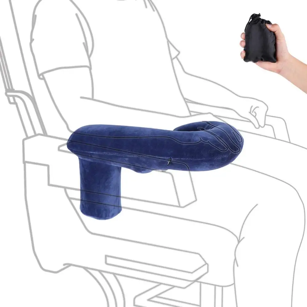 

Travel Airplane Armrest Pillow Inflatable Travel Pillow, Comfortable Armrest Extender, Washable Super Soft Slipcover, Portable