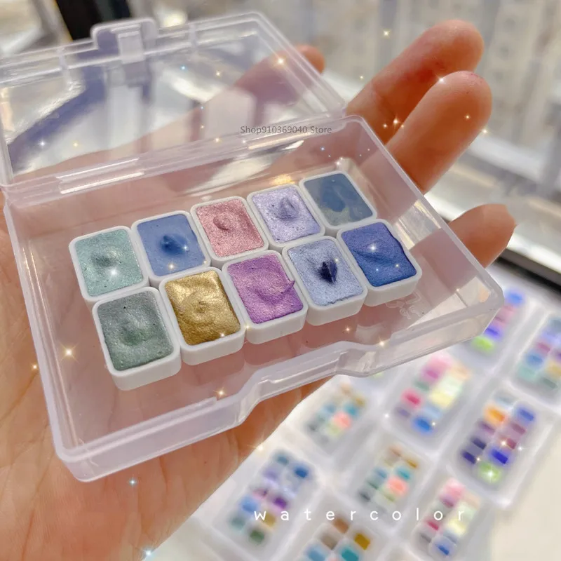 Watercolor Paint Watercolor Pigment Super Vision Mica Chameleon Layered Color Metallic Watercolor Paint Hand-painted Flash Pigment Pearlescent Acuarelas Nail Art