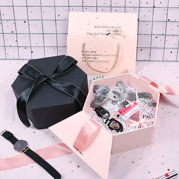 

Black High grade candy paper gift box packaging коробка упаковка birthday jewelry cosmetics present box paper bags for gifts 1pc