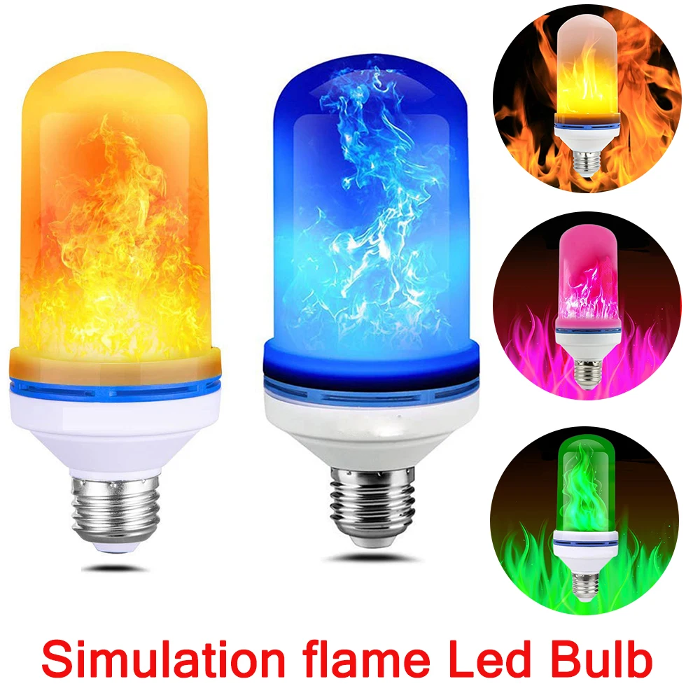 

E27 B22 LED Dynamic Flame Effect Light Bulb Multiple Mode Creative Corn Lamp Decorative Light for Bar Party Christmas Halloween
