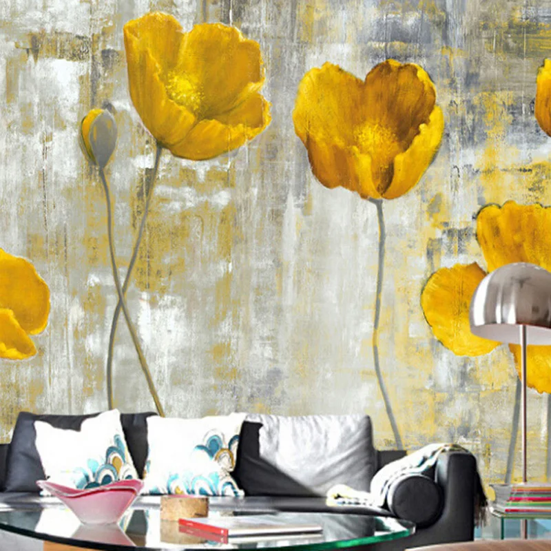 Custom-3D-Wall-Murals-Wallpaper-European-Style-Retro-Abstract-Flower-Mural-Art-Living-Room-Bedroom-Non (1) - 副本