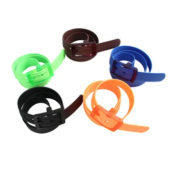 

1 pcs Multi Color Unisex Ceinture Cummerbund Smooth Buckle Waist Belt Strap Silicone Belt Casual Belts Waistband