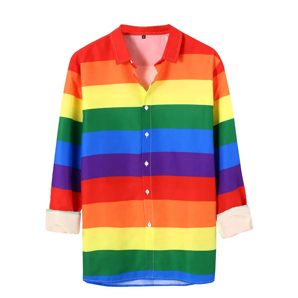 Multicolor Осенне-зимние мужские рубашки camisa Этническая Печать с длинными рукавами Мужская свободная Мужская блузка для отдыха уличная camisa masculina - Цвет: Multicolor