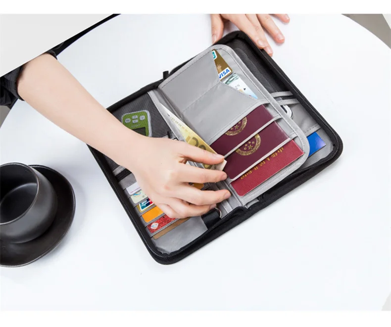  New Multi-Function Passport Package Rfid Anti-Theft Card Package Id Package Long Travel Passport Wallet Clip  TNT68 (2)