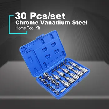 

29 Pcs/set Chrome Vanadium Steel Pressure Batch Sleeve Set Sleeve Head Machine Repair Auto Repair Home Tool Kit