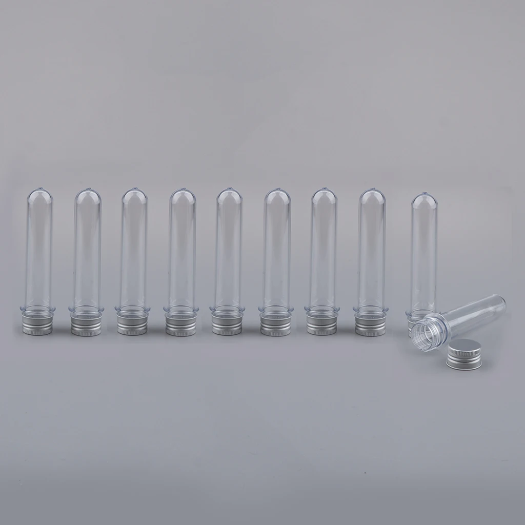 10-Pack of 50ml Plastic Sample Storage Cosmetic Herb Spice Specimen Vial Container w/ Screw on Caps 10-Pack of 50ml Plastic Sample Storage Cosmetic Herb Spice Specimen Vial Container w/ Screw on Caps